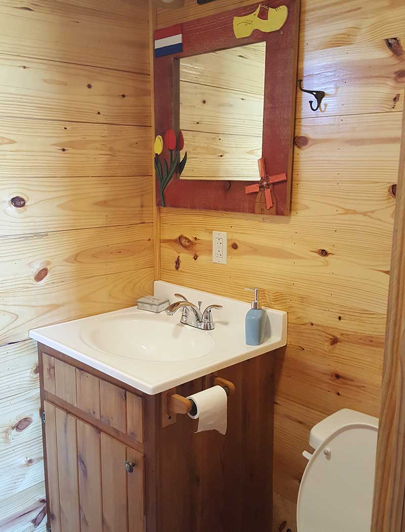 Touch Of Dutch Cabin bathroom Picaranch Texas